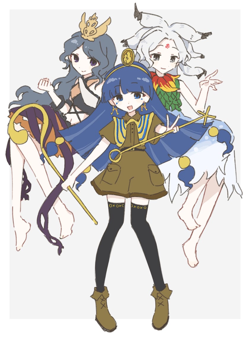 michigami nareko, houjuu chimi, and chirizuka ubame (touhou and 1 more) drawn by wusem0108