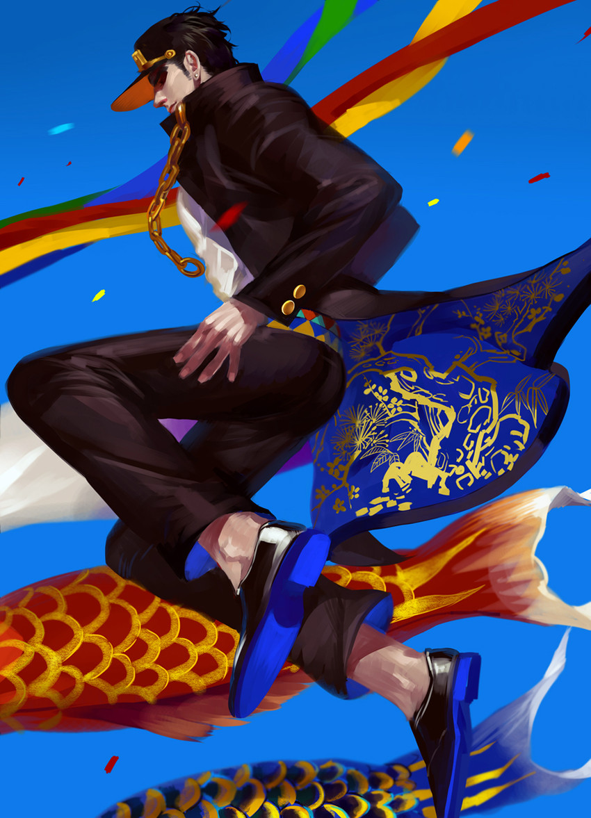 kujo jotaro (jojo no kimyou na bouken and 1 more) drawn by emg_(christain)