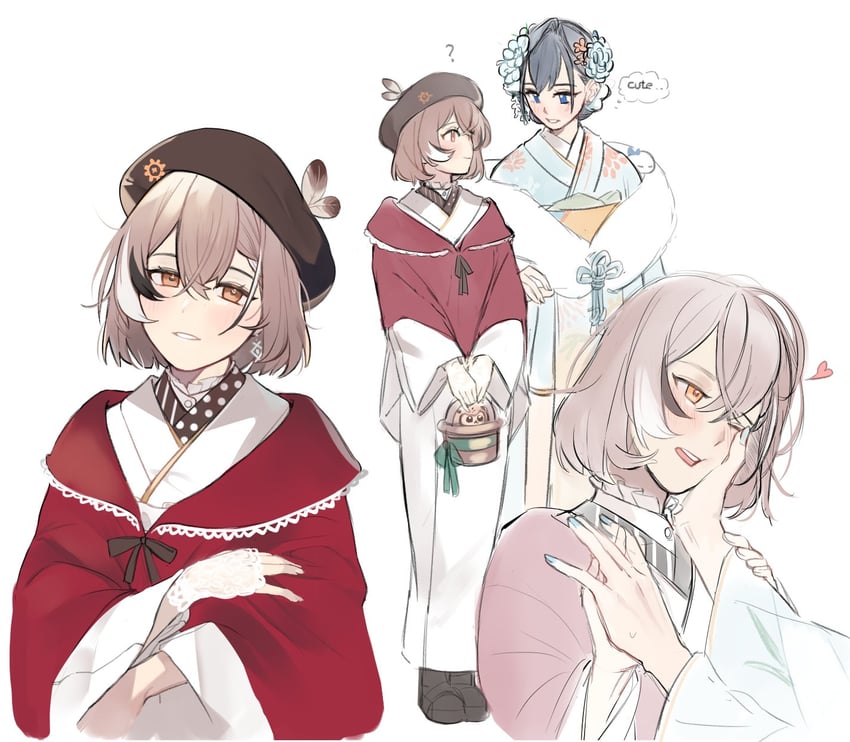 ouro kronii, nanashi mumei, and hootsie (hololive and 1 more) drawn by eus_ing