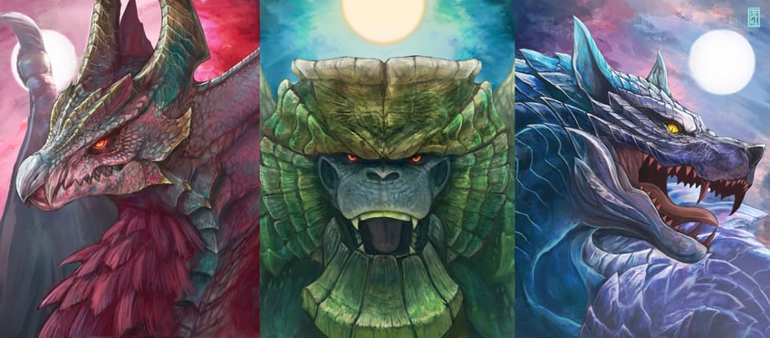malzeno, lunagaron, and garangolm (monster hunter and 1 more) drawn by uchi_vs_the_world