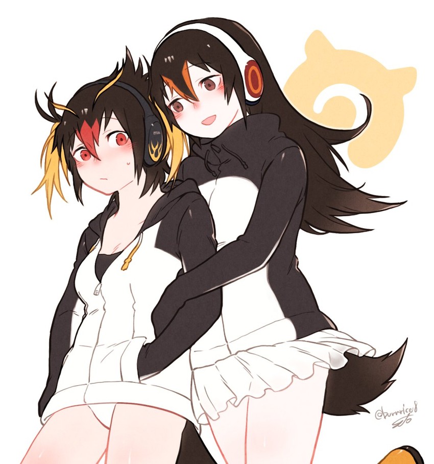 rockhopper penguin and gentoo penguin (kemono friends) drawn by seto_(harunadragon)