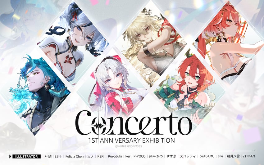 zani, changli, camellya, carlotta, jiyan, and 1 more (wuthering waves) drawn by chyoel, fek_zin, kim_eb, sakatsuki_yakumo, scottie_(phantom2), and suzuhi_(fullprayer)