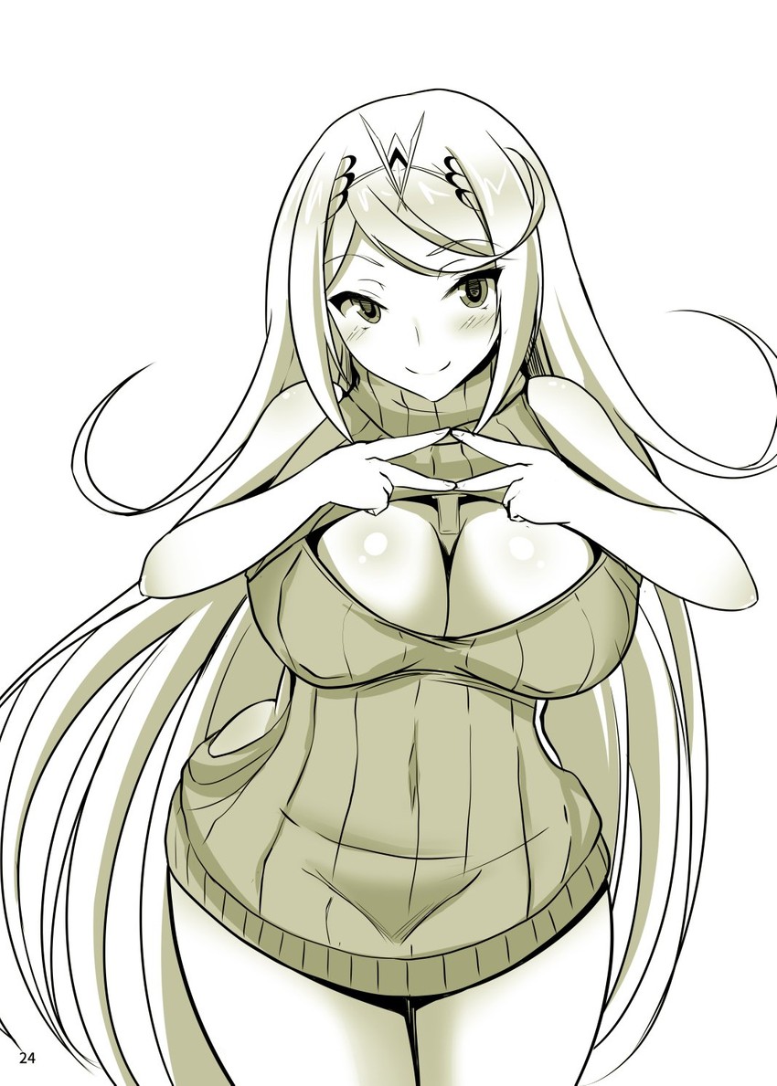 mythra (xenoblade chronicles and 1 more) drawn by okatora