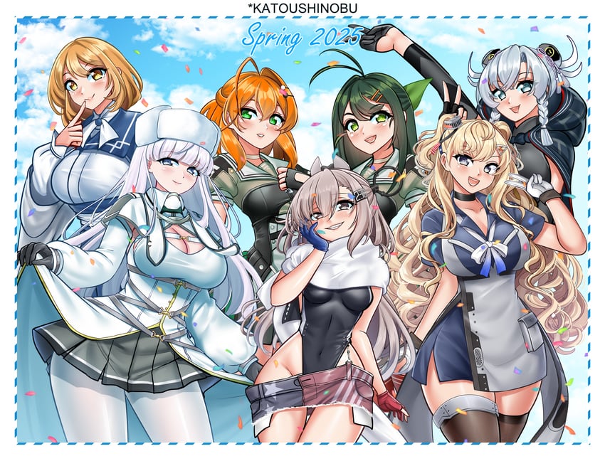wahoo, minneapolis, kirov, kaya, sugi, and 2 more (kantai collection) drawn by katou_shinobu