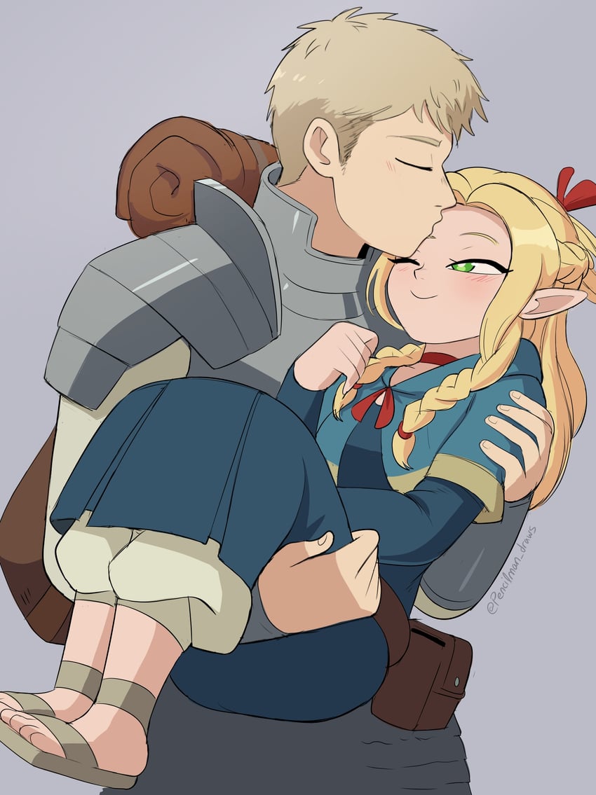 marcille donato and laios touden (dungeon meshi) drawn by pencilman_draws