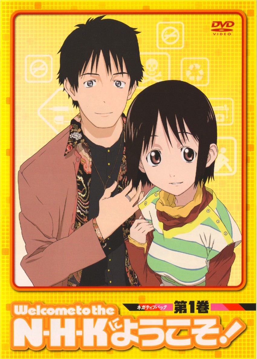 nakahara misaki and satou tatsuhiro (nhk ni youkoso!) drawn by ishihama_masashi