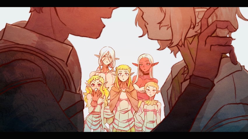 mithrun, kabru, fleki, lycion, cithis, and 2 more (dungeon meshi) drawn by pachix2_corgi