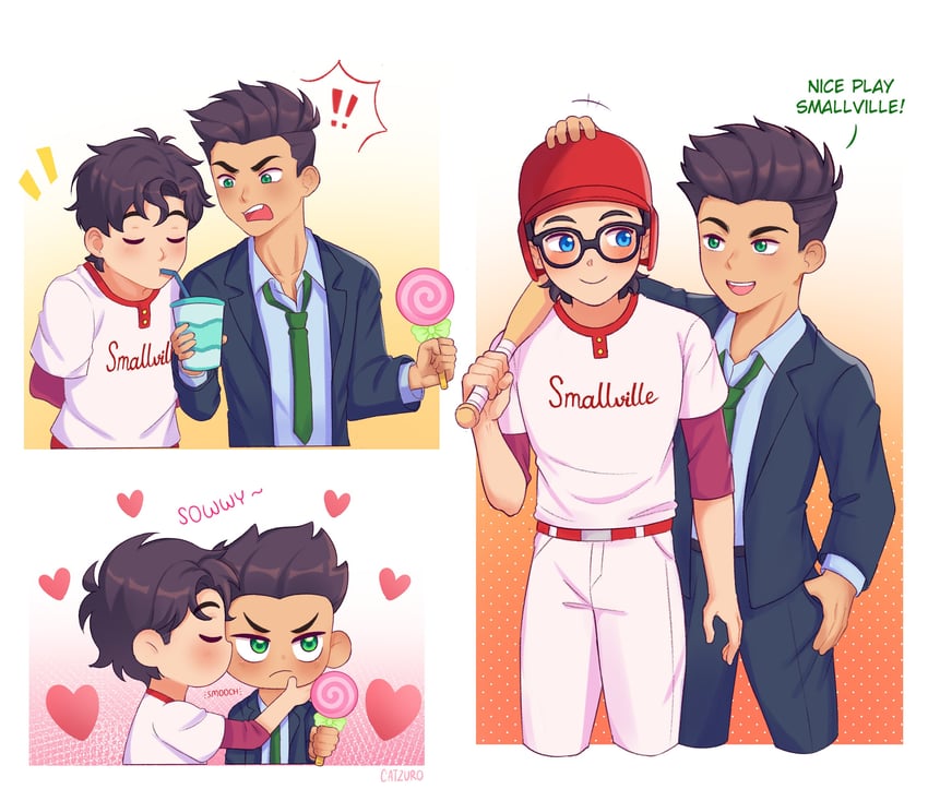 damian wayne and jonathan kent (dc comics and 1 more) drawn by catzuroo