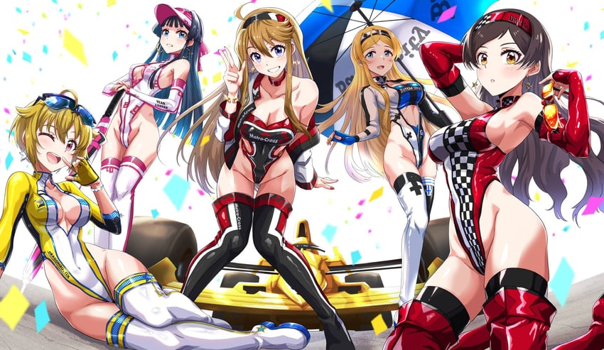 kitazawa shiho, ibuki tsubasa, mogami shizuka, tokoro megumi, and shinomiya karen (idolmaster and 1 more) drawn by run_p_(aveton)