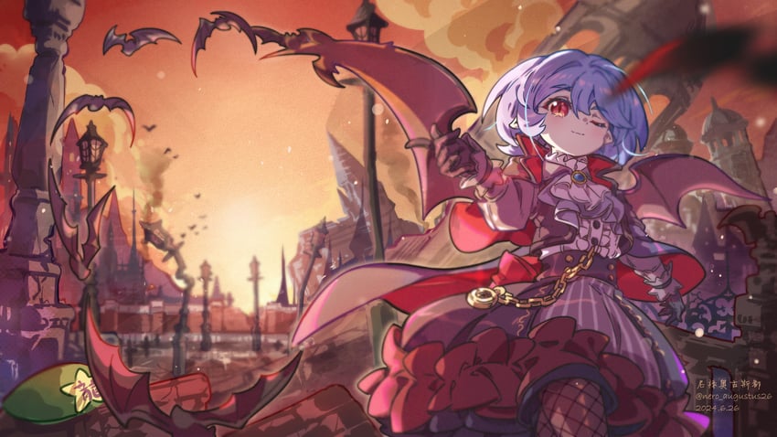 remilia scarlet and slayer (touhou and 1 more) drawn by nero_augustus