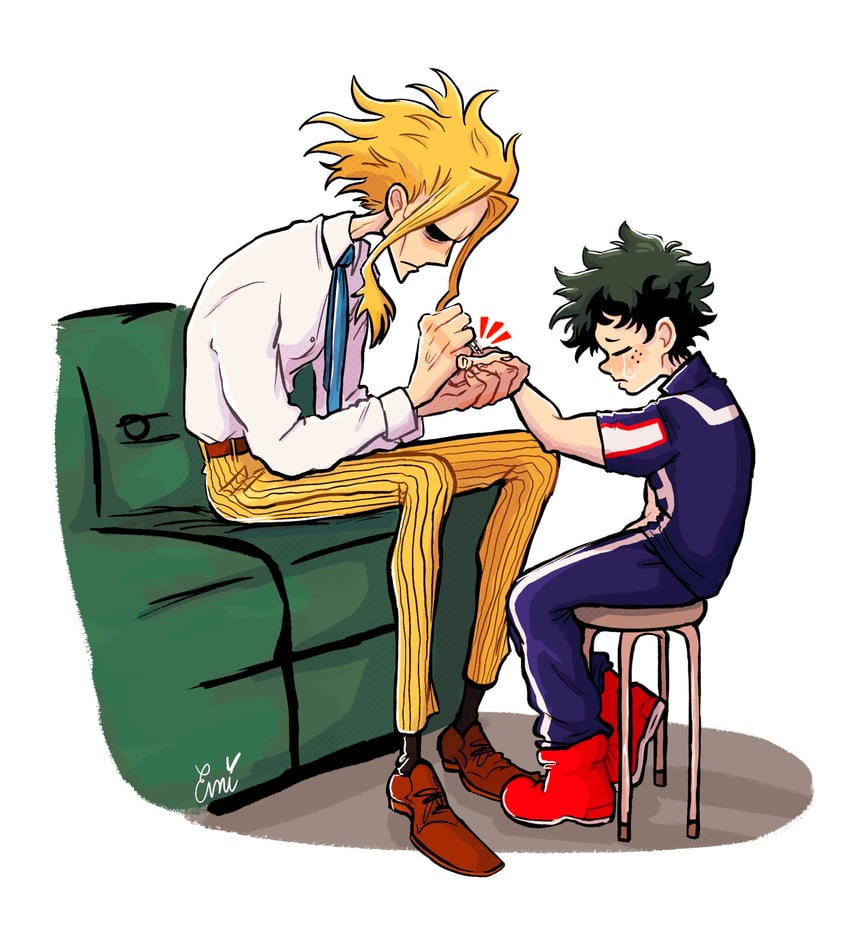 midoriya izuku and yagi toshinori (boku no hero academia) drawn by greatcallisto