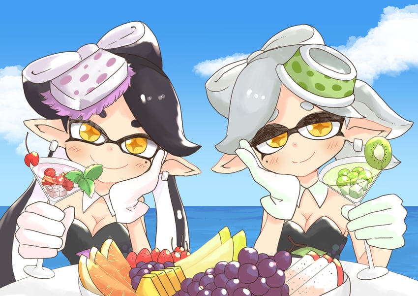 callie and marie (splatoon and 1 more) drawn by aoaotuki