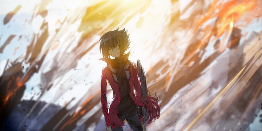 yuki judai (yu-gi-oh! and 1 more) drawn by moribuden