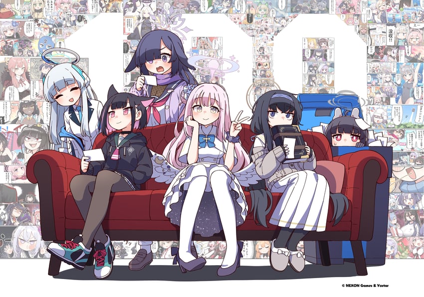 mika, kazusa, noa, miyu, ui, and 1 more (blue archive) drawn by junsuina_fujunbutsu
