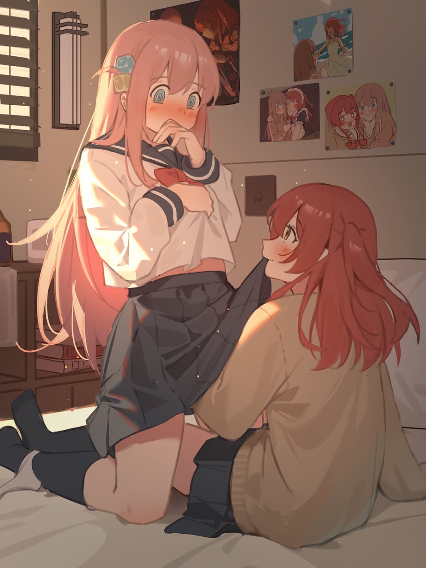 gotoh hitori and kita ikuyo (bocchi the rock!) drawn by milktea_(gggrrr2000)