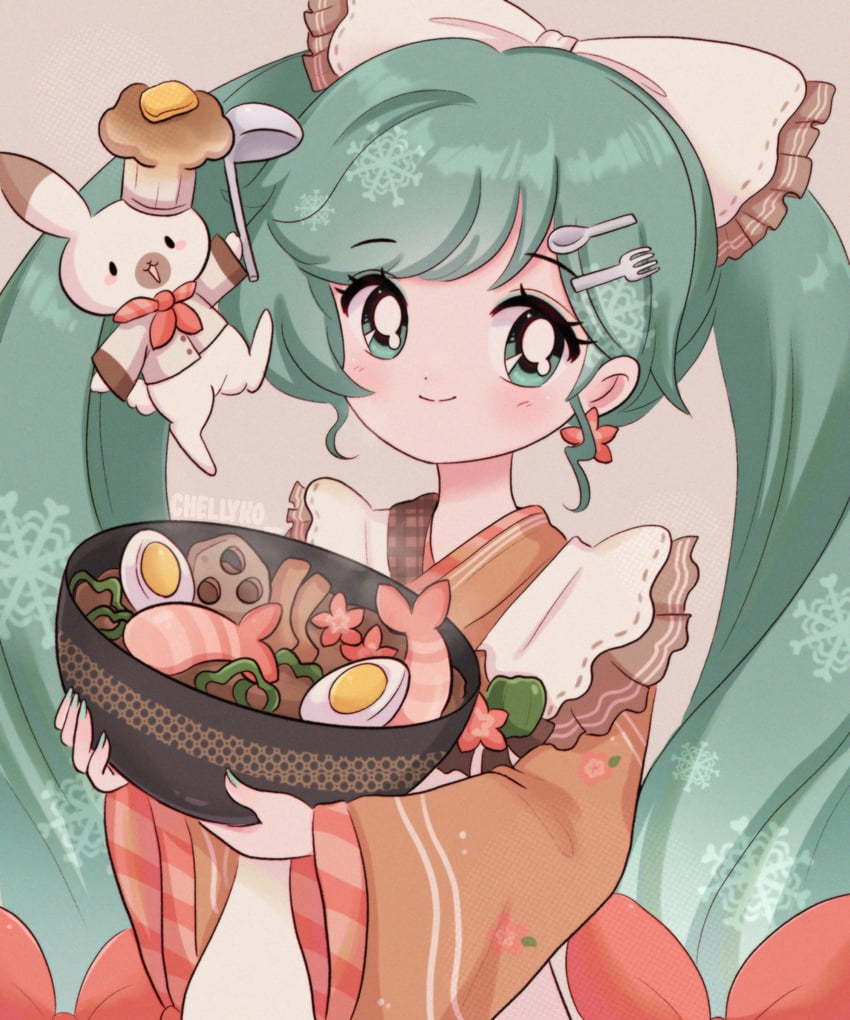 hatsune miku, yuki miku, and rabbit yukine (vocaloid) drawn by chellyko