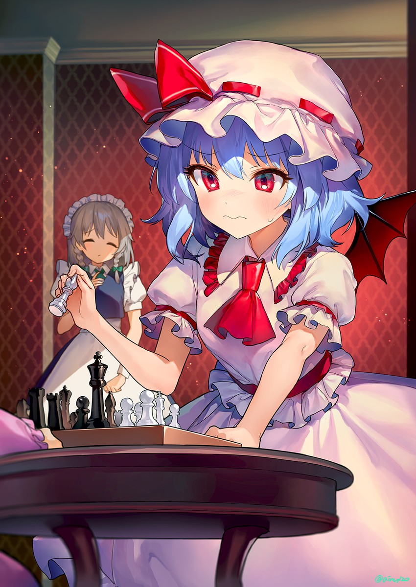 remilia scarlet, izayoi sakuya, and patchouli knowledge (touhou) drawn by ainy