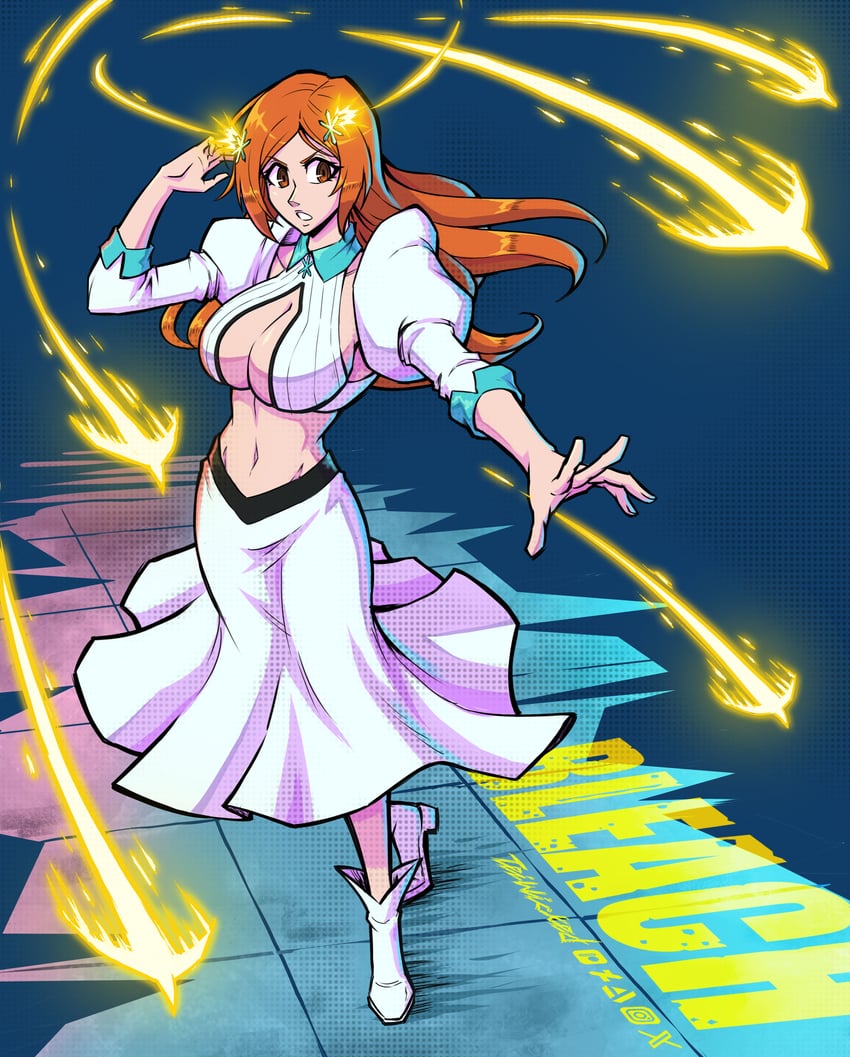 inoue orihime and shun shun rikka (bleach and 1 more) drawn by teiwicked