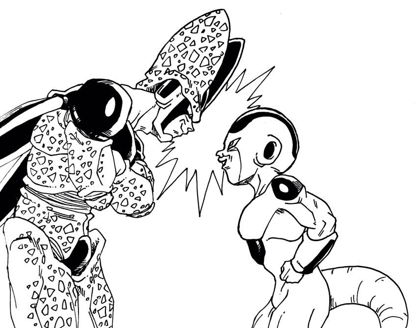 frieza, cell, final form frieza, and perfect cell (dragon ball and 1 more) drawn by lee_(dragon_garou)