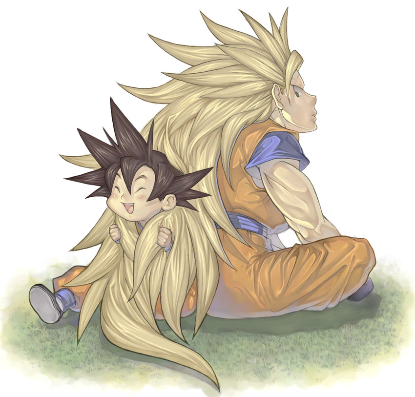 son goku and son goten (dragon ball and 1 more) drawn by katsutake