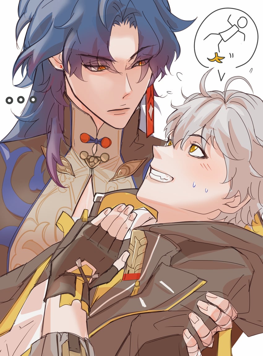 trailblazer, caelus, and blade (honkai and 1 more) drawn by aspoonf00l