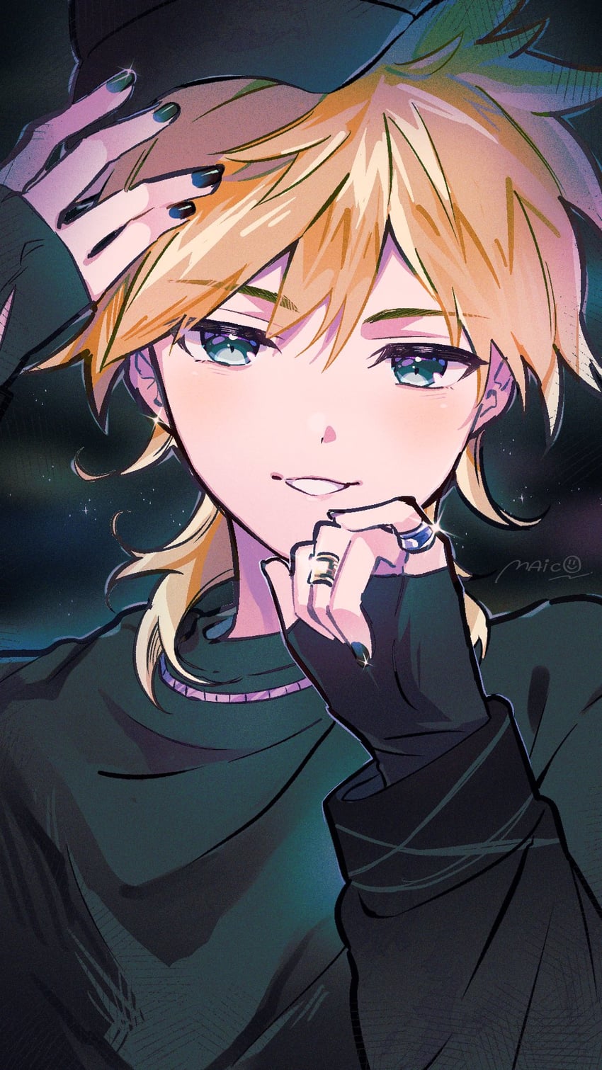 kagamine len and vivid bad squad len (vocaloid and 1 more) drawn by maico_(manya0321)