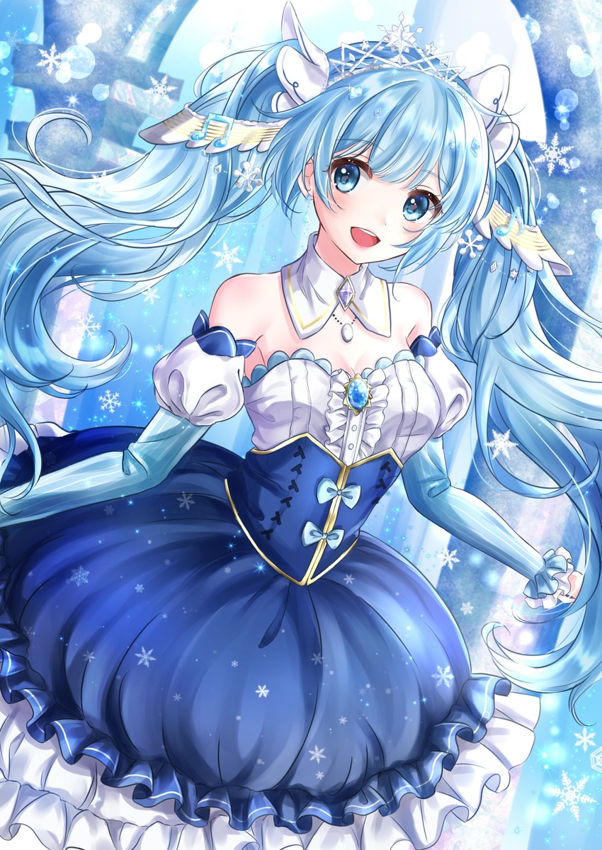 hatsune miku and yuki miku (vocaloid) drawn by sakura_rio1116
