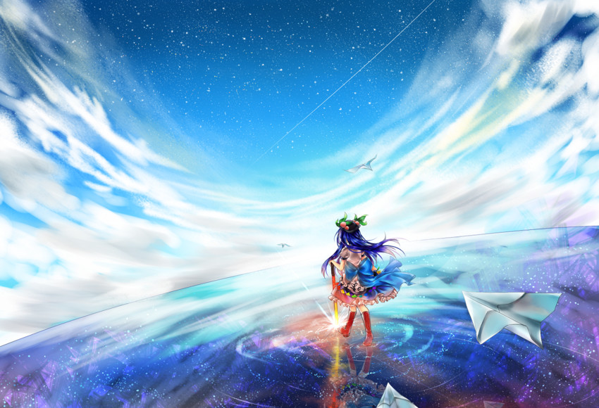 hinanawi tenshi (touhou) drawn by kaneblob