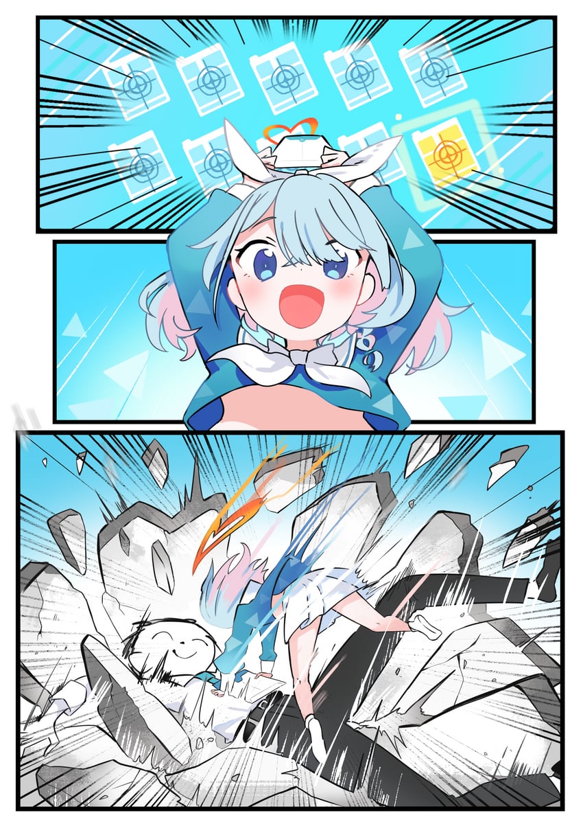 sensei, doodle sensei, and arona (blue archive) drawn by fujiyama_ichiha