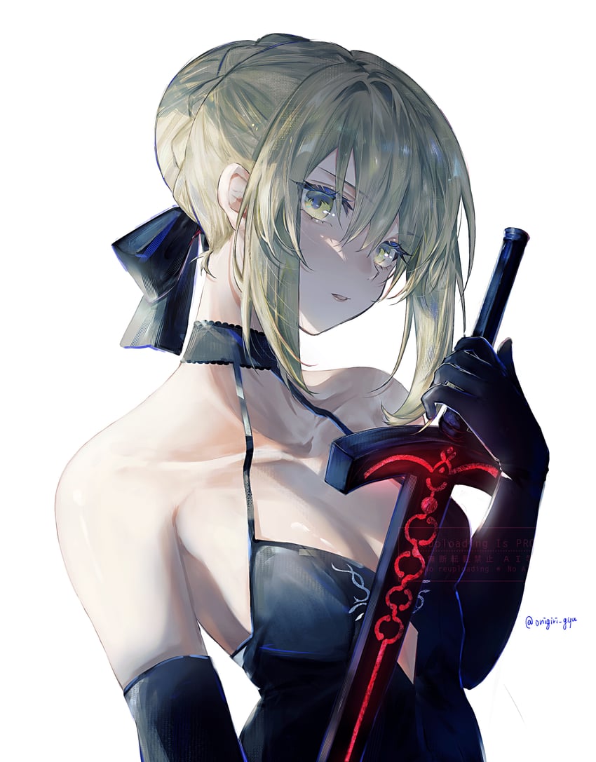 artoria pendragon and saber alter (fate and 1 more) drawn by nigiri