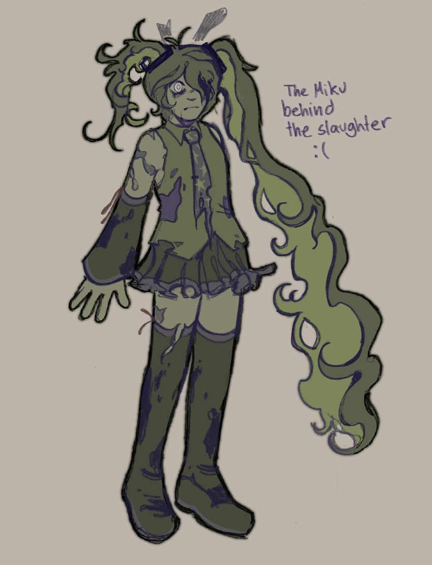 hatsune miku and springtrap (vocaloid and 2 more) drawn by jetsetlariat