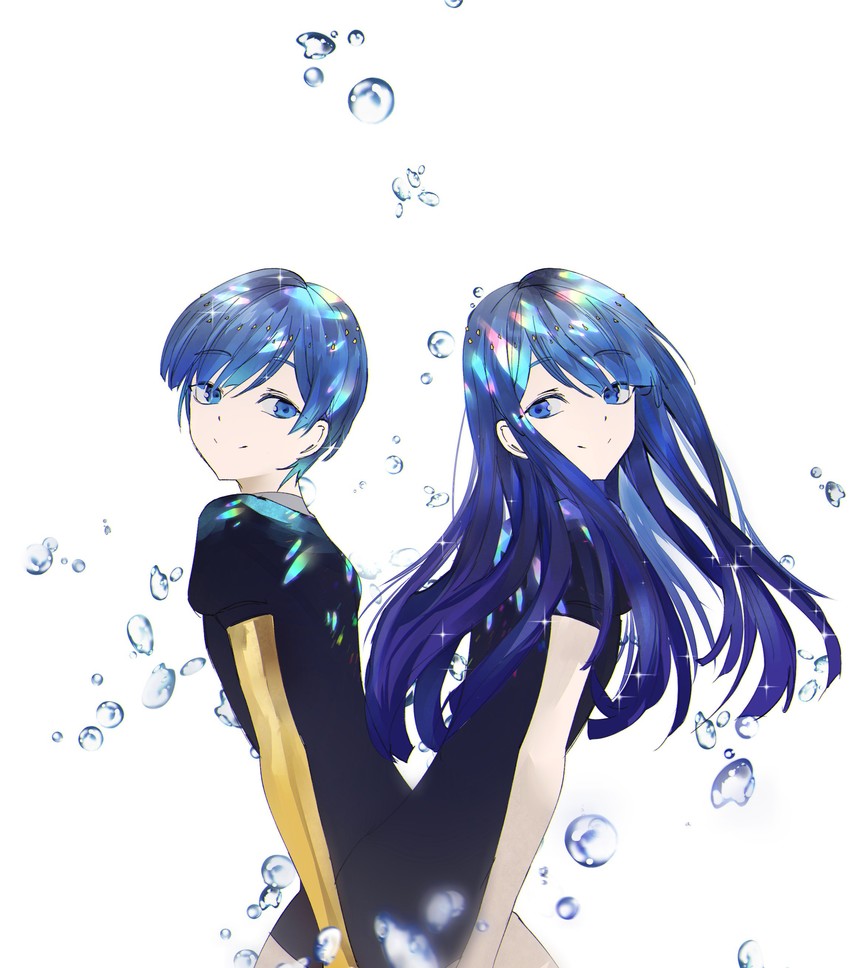 phosphophyllite and lapis lazuli (houseki no kuni) drawn by bamil_(kombami)