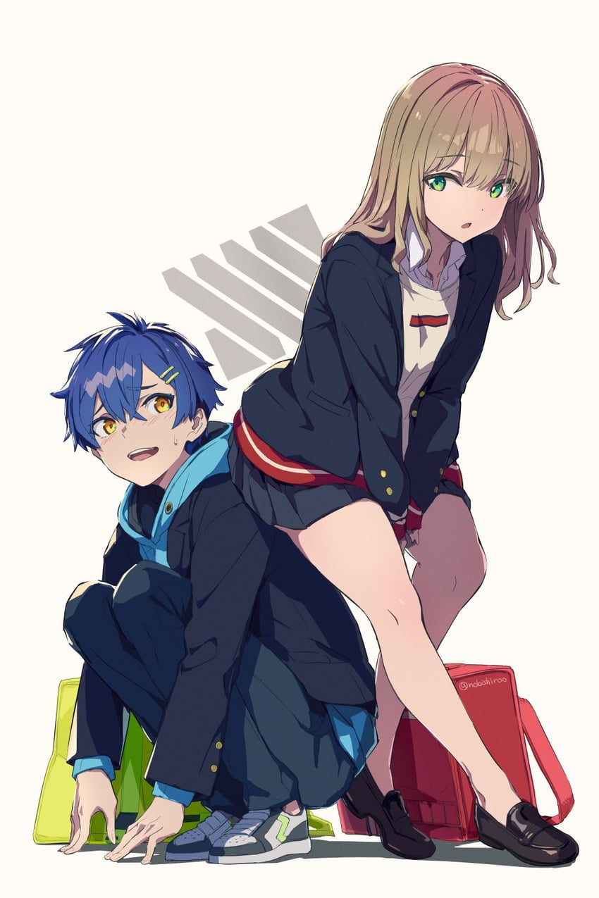 minami yume and asanaka yomogi (gridman universe and 1 more) drawn by loup