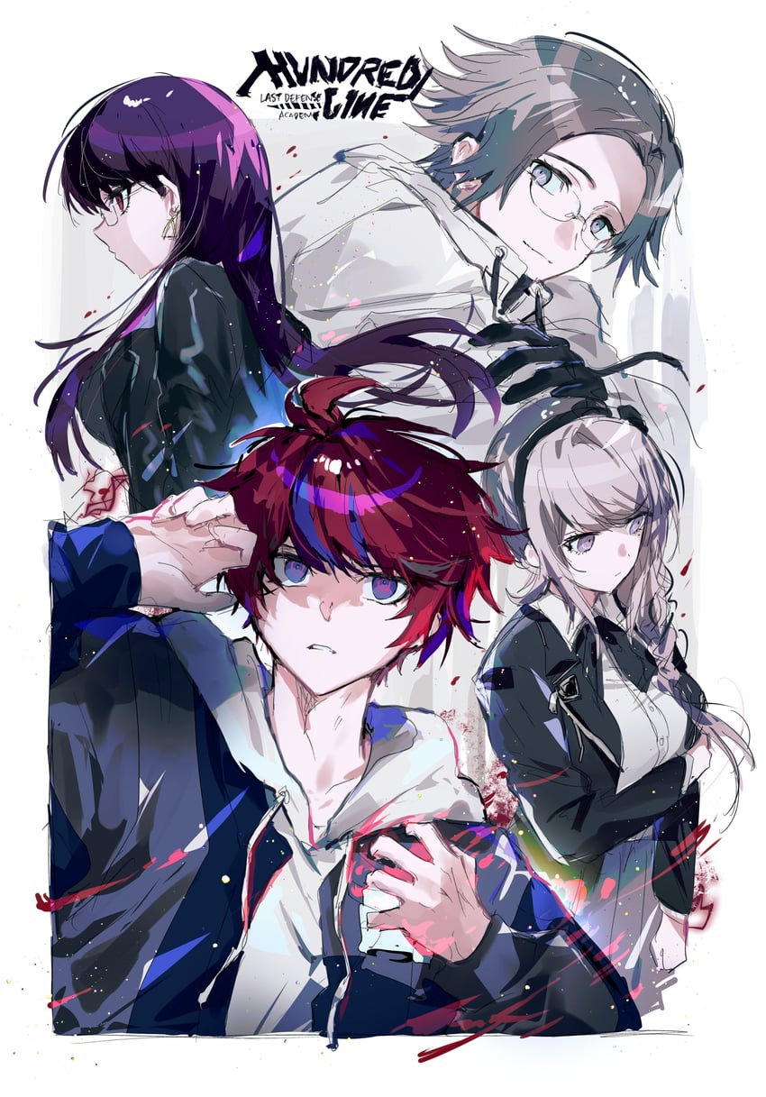 aotsuki eito, sumino takumi, kirifuji nozomi, and shizuhara hiruko (the hundred line -last defense academy-) drawn by yakksan