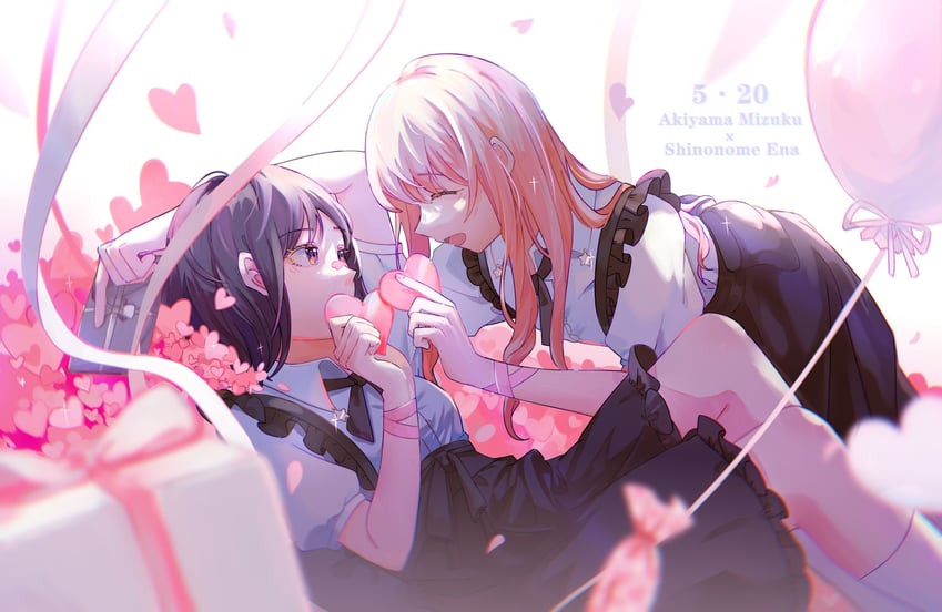 shinonome ena and akiyama mizuki (project sekai) drawn by kyline