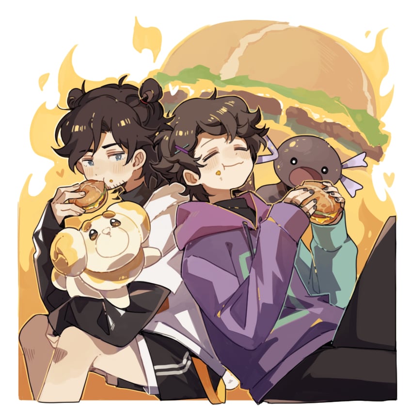 paldean wooper, fidough, sapnap, and karl jacobs (pokemon and 2 more) drawn by luminous_slime