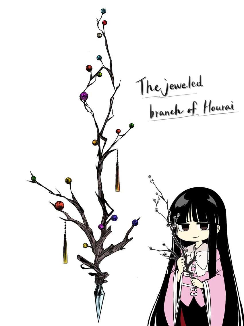 houraisan kaguya (touhou and 1 more) drawn by ryoan_(voyagehermitage)