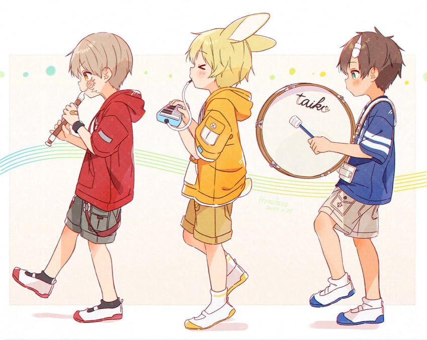 rotto, dai, and noru (original) drawn by far_tarooo