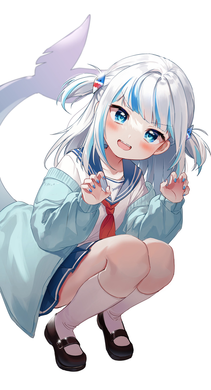 gawr gura (hololive and 1 more) drawn by kani_(kkk_kani)