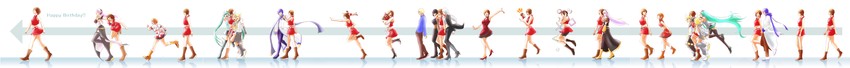 hatsune miku, kagamine rin, kagamine len, megurine luka, kaito, and 5 more (vocaloid and 1 more) drawn by d.g