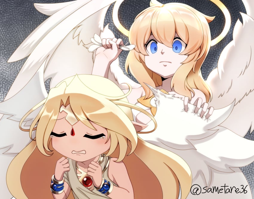 ilias and lucifina (mon-musu quest! and 1 more) drawn by sametare36