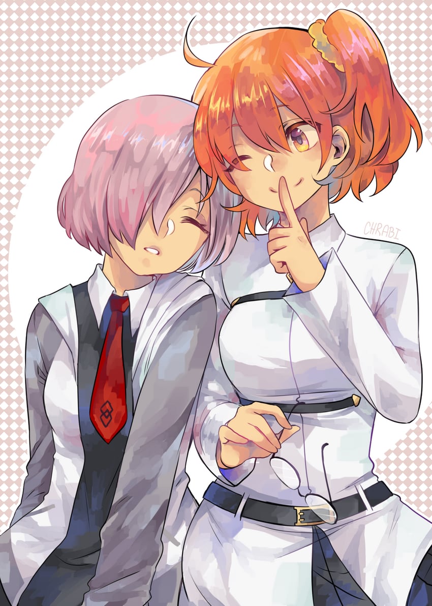 mash kyrielight and fujimaru ritsuka (fate and 1 more) drawn by chrabi