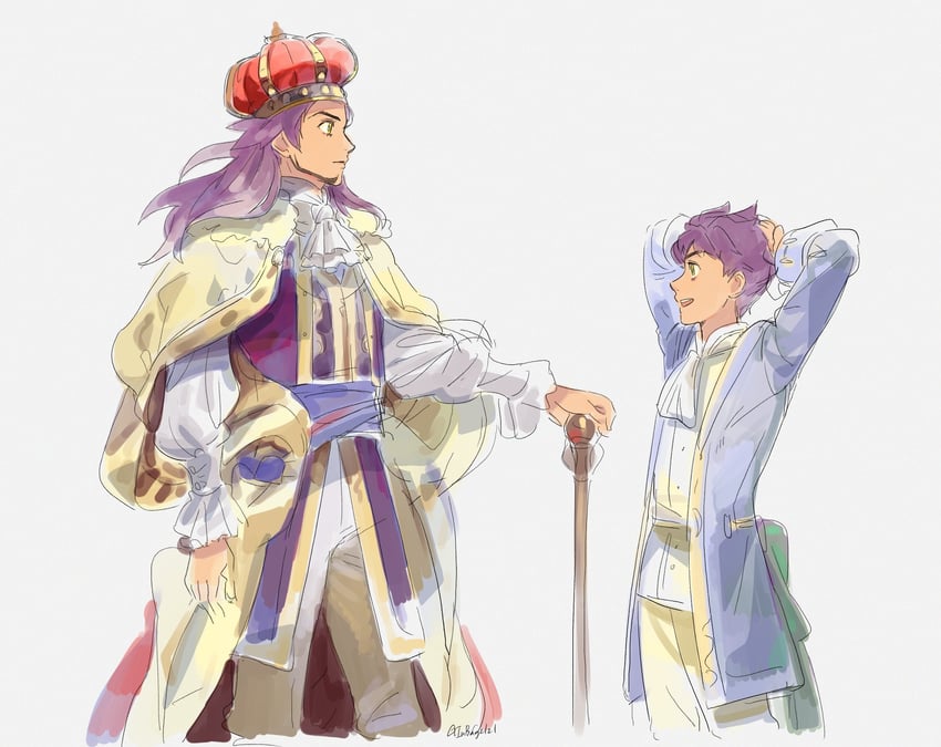 leon and hop (pokemon and 1 more) drawn by ch_walnut