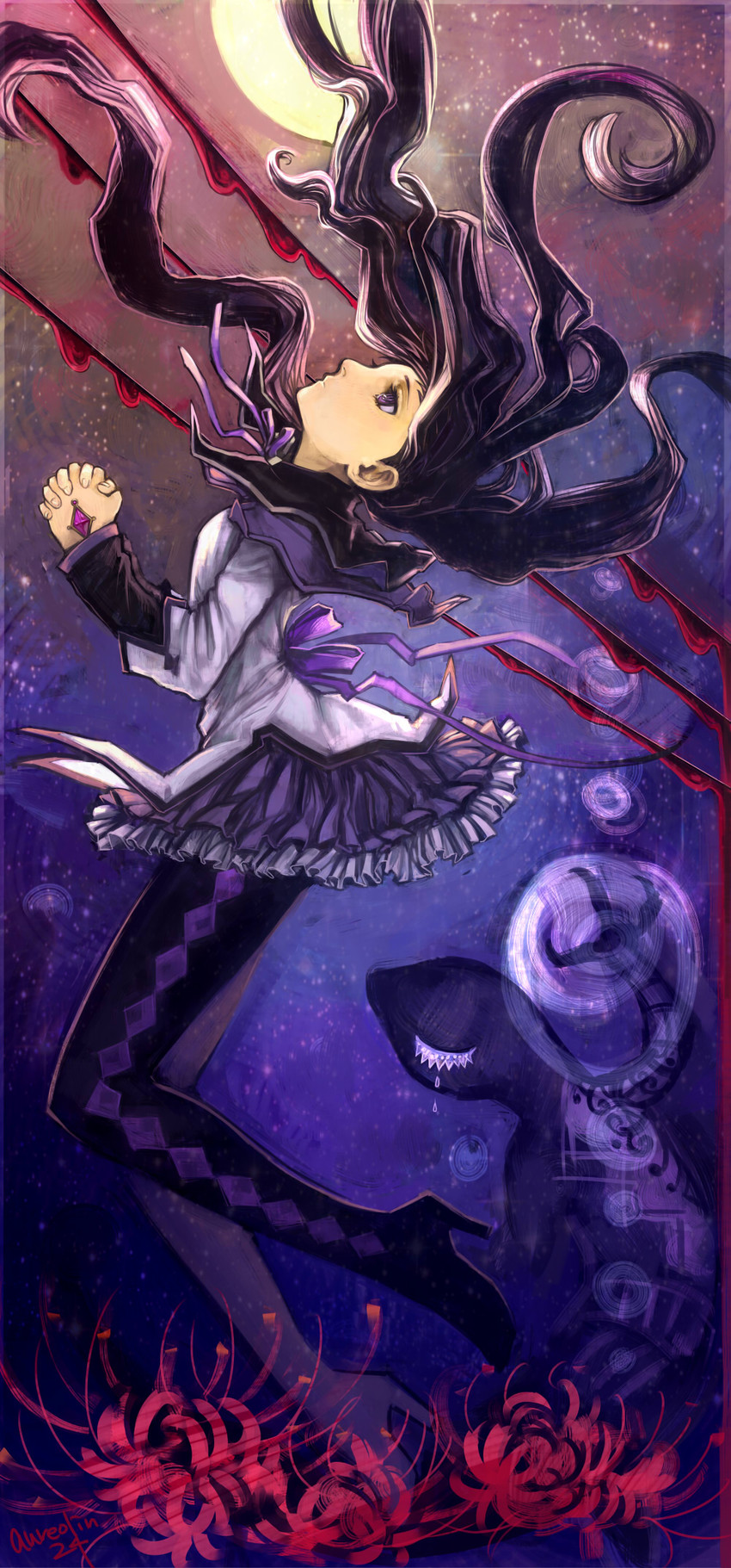 akemi homura (mahou shoujo madoka magica and 1 more) drawn by nishiki_areku