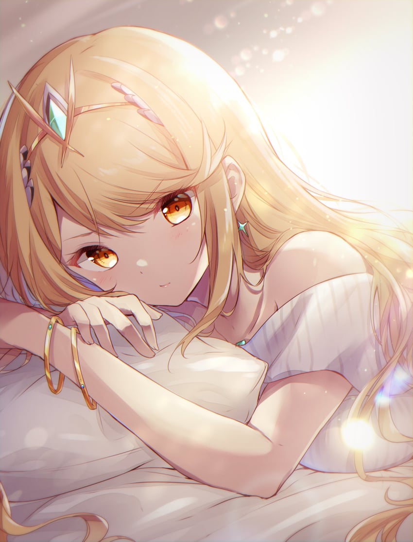 mythra (xenoblade chronicles and 1 more) drawn by ui_frara
