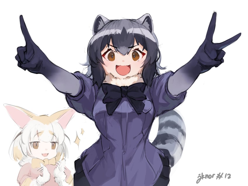 common raccoon and fennec (kemono friends) drawn by jknor