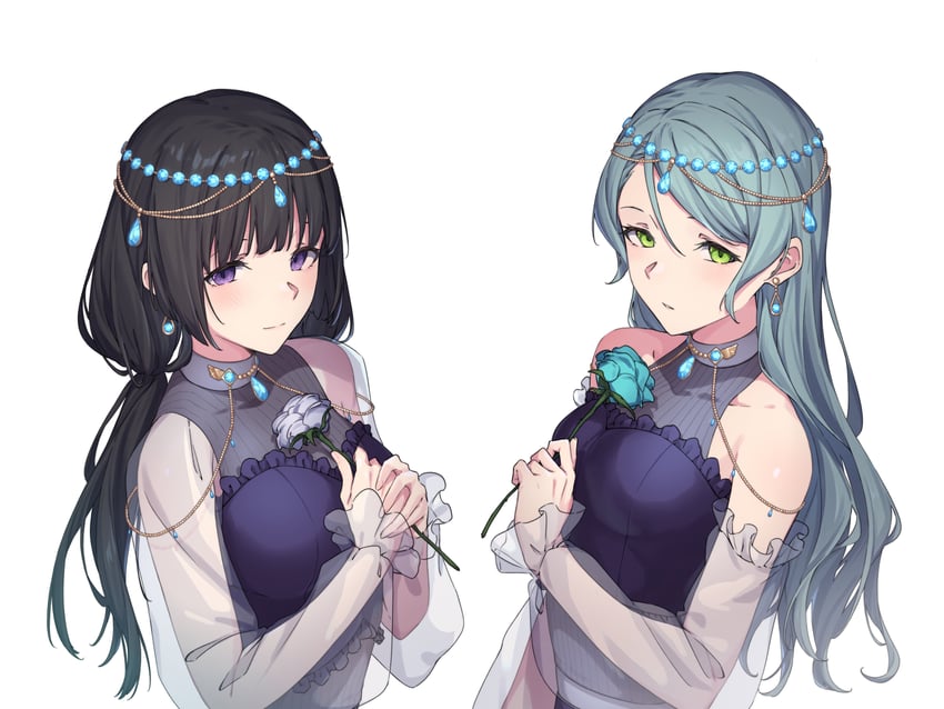 hikawa sayo and shirokane rinko (bang dream!) drawn by kanade_(kanade_3344)