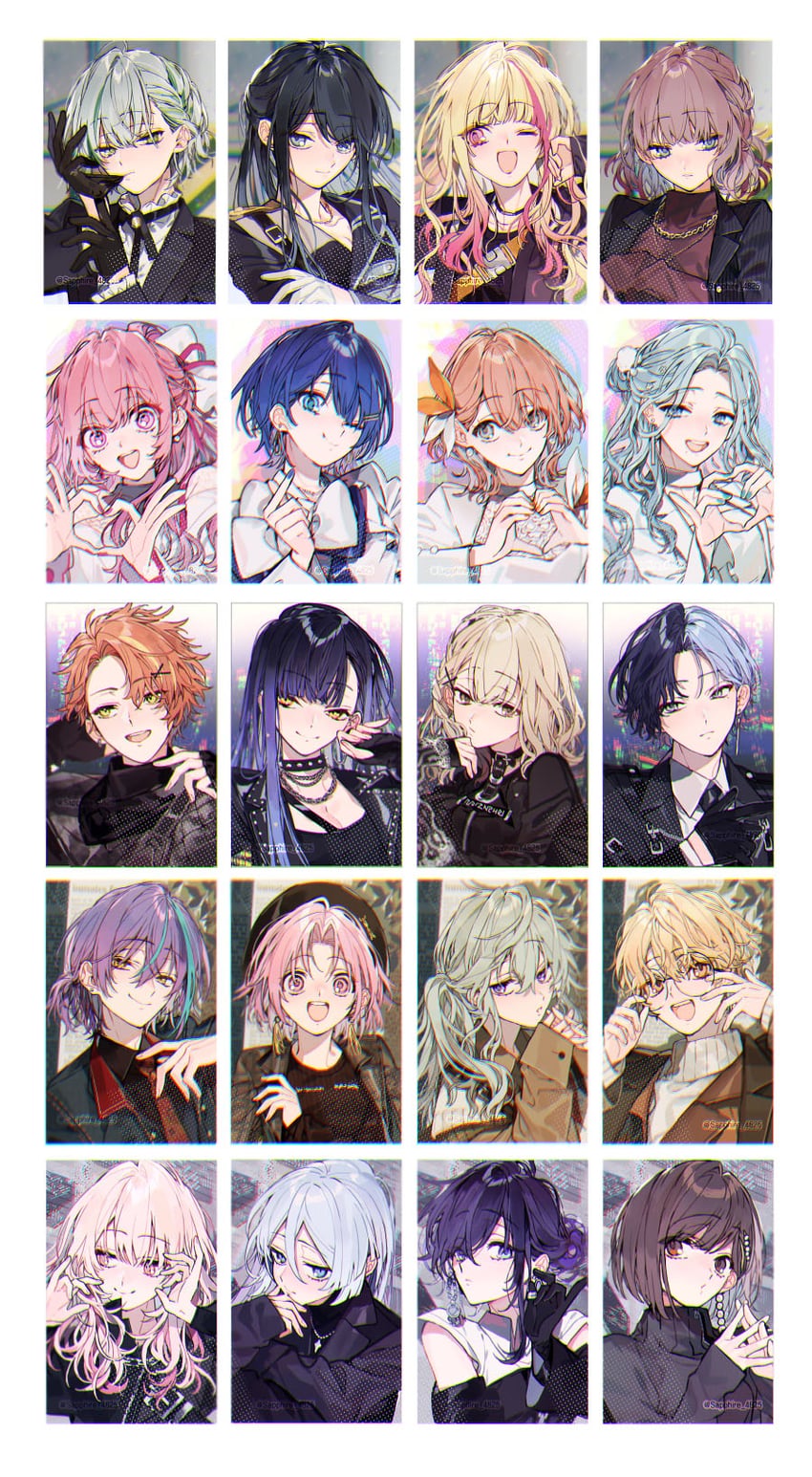 asahina mafuyu, shinonome ena, akiyama mizuki, yoisaki kanade, ootori emu, and 12 more (project sekai and 1 more) drawn by sapphire_(nine)