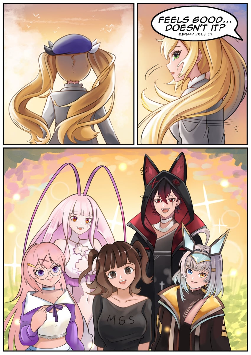 dokibird, matara kan, kuro kurenai, sayu sincronisity, dearsqn, and 1 more (indie virtual youtuber and 1 more) drawn by berryjey