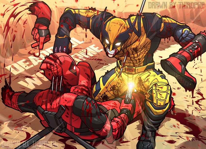 wolverine and deadpool (marvel and 4 more) drawn by thirdphp